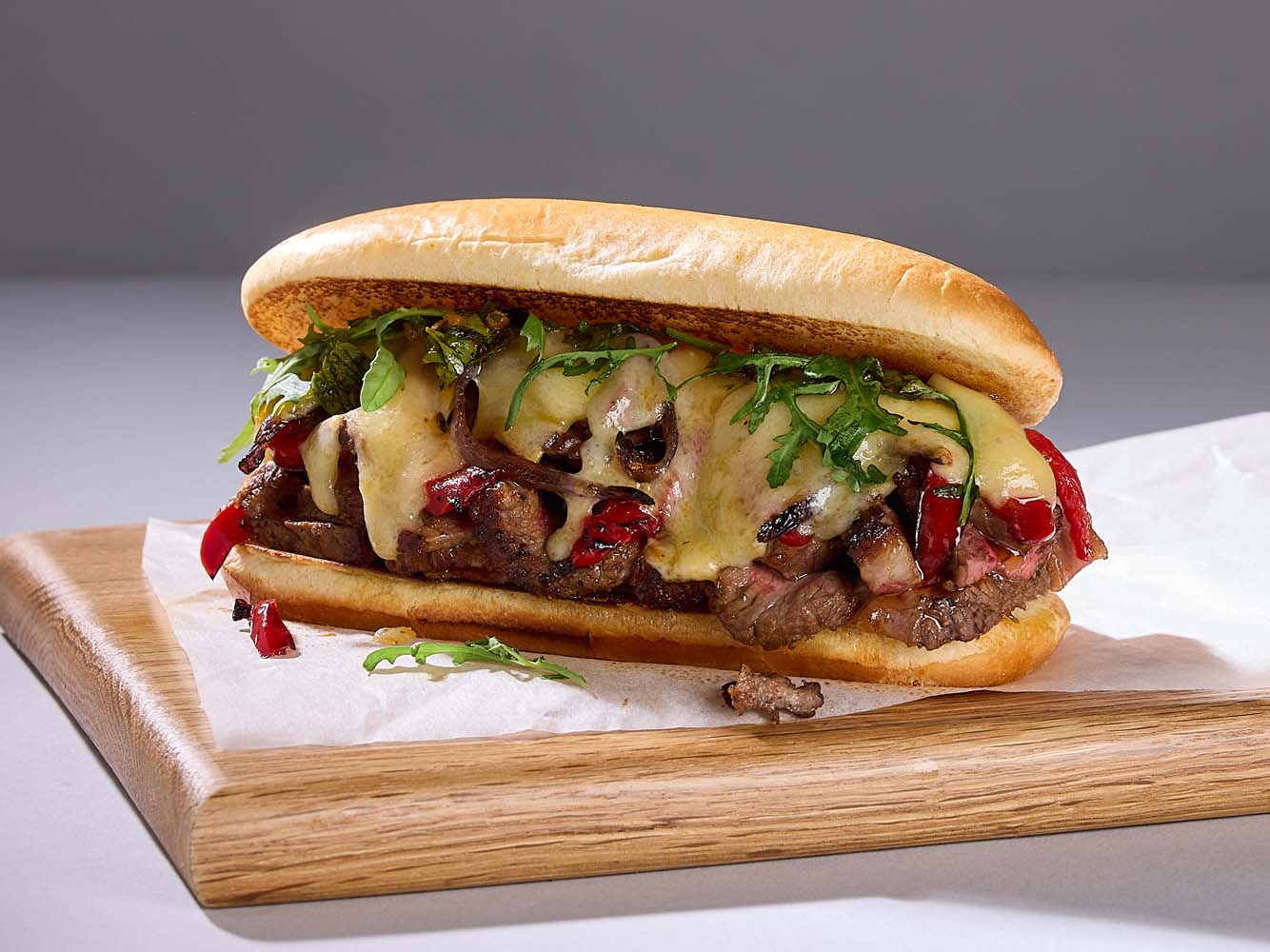 Classic Steak Sandwich - Grilled steak with caramelized onions & cheese